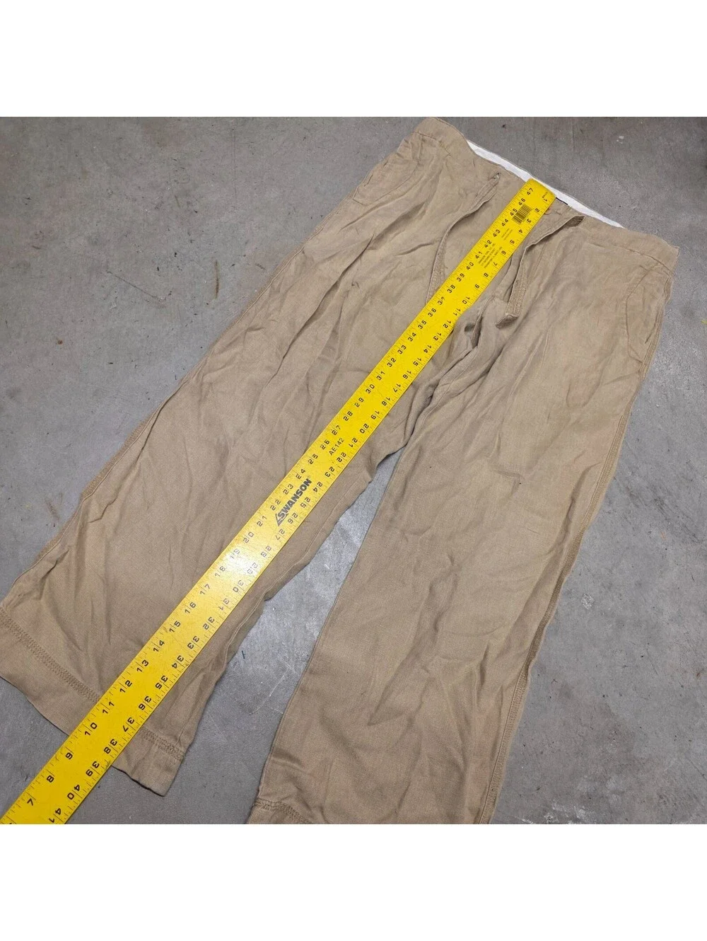 Vintage 2000s Banana Republic Linen Pants Men's 34x30 Beige Straight Leg Y2K